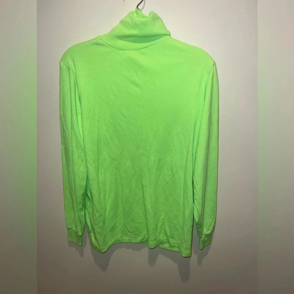 Vintage Lime Green Men’s Turtleneck Acrylic Idee Soortswear‎ Vibrant Sporty